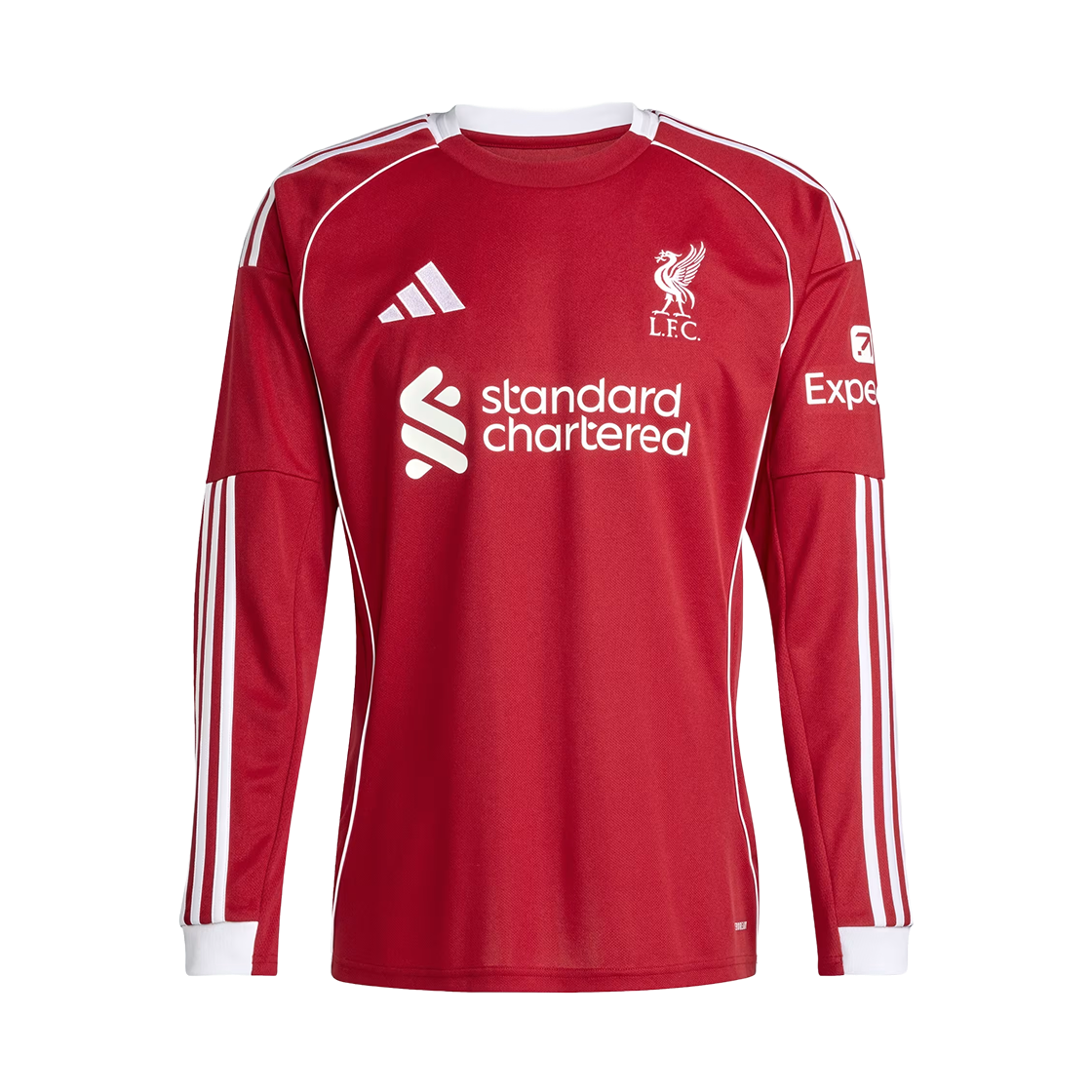 JV6456 Adidas Liverpool FC 2025/26 Home Long Sleeve Jersey Strawberry Red - KR Sizing (Non Marking Ver.)