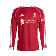 Adidas Liverpool FC 2025/26 Home Long Sleeve Jersey Strawberry Red - KR Sizing (Non Marking Ver.)