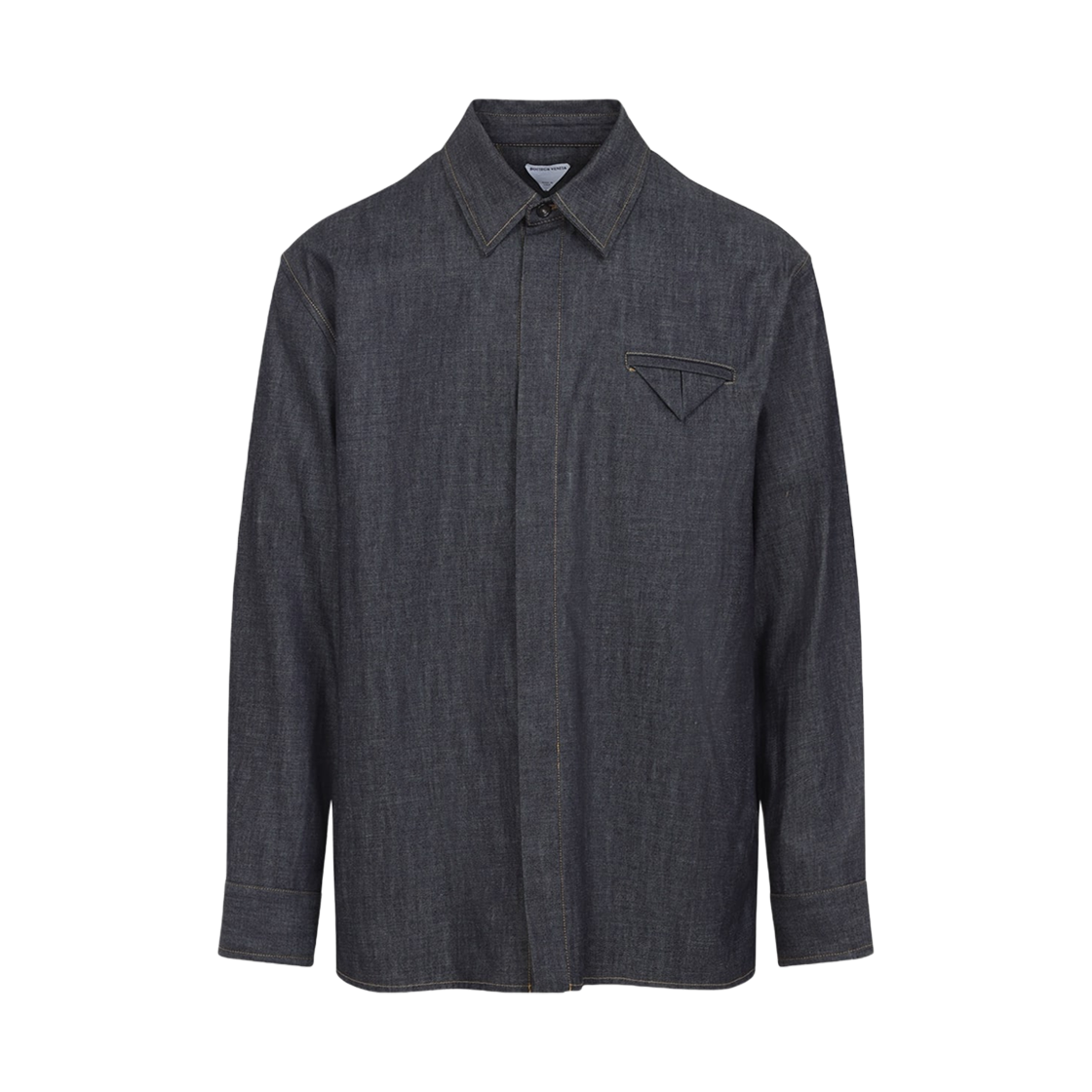 813523V5SN04245 Bottega Veneta Rinsed Indigo Denim Shirt Indigo