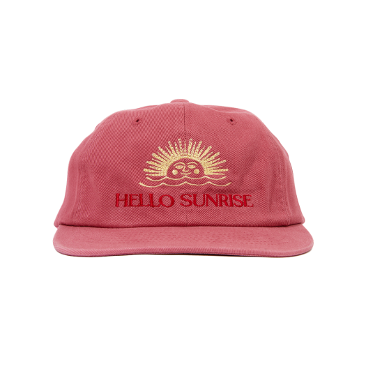 ★Hello Sunrise★ Washed OG Logo Ball Cap_Coral Pink Hello Sunrise