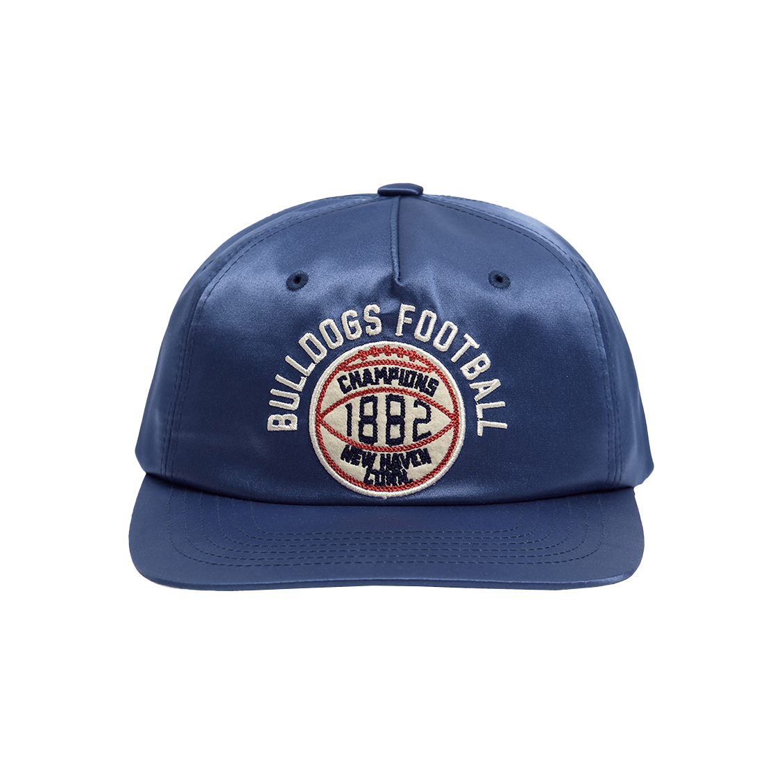 YEF3CA308ABL Yale 1882 Football Champions Satin Snap Cap_Blue
