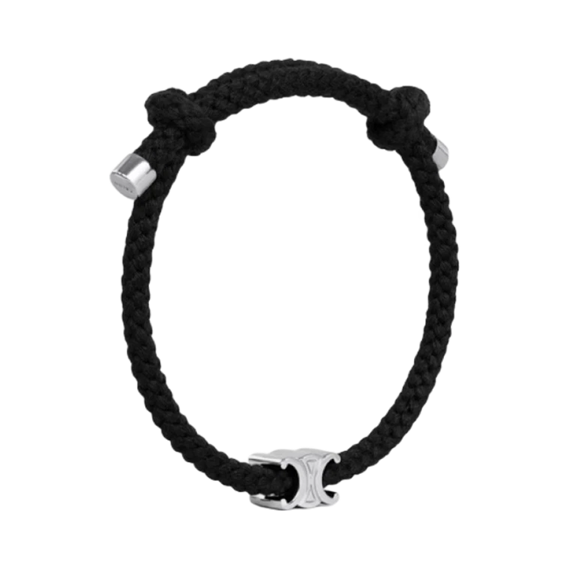 셀린느 트리옹프 비치 브레이슬릿 아크릴 브래스 로듐 피니쉬 블랙(Celine Triomphe Beach Bracelet Acrylic Brass with Rhodium Finish Black) - 2