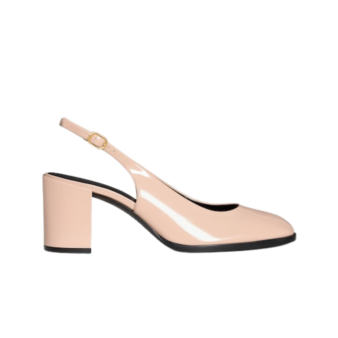 362154582C-02BH (W) Celine Lily Patent Calfskin Perforated Triomphe Slingback Blush
