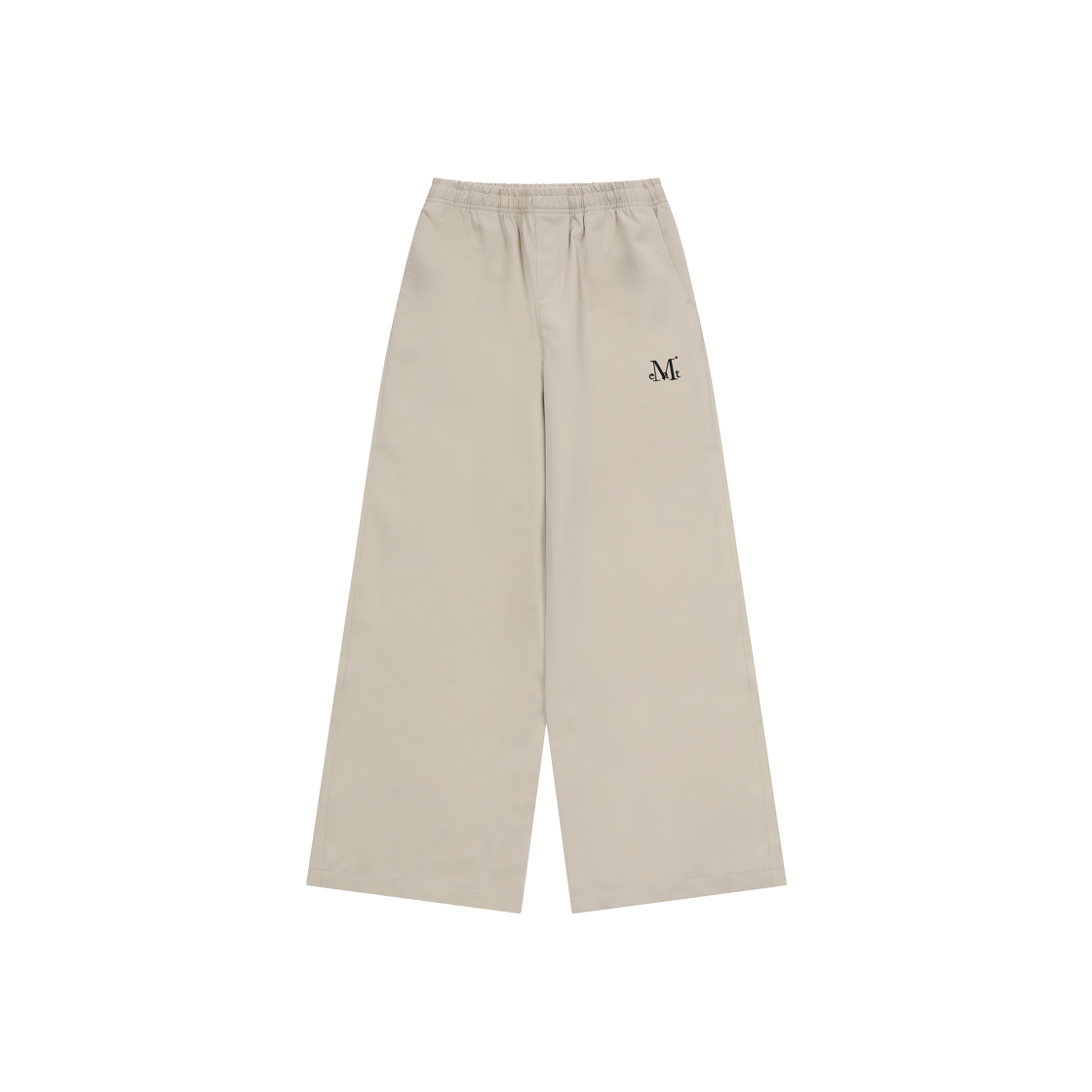 P0000BAX MUCENT Raon Poly Wide Banding Pants Unisex Beige