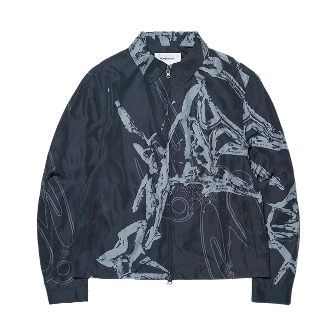 노매뉴얼 W.F 그래픽 셔츠 자켓 블랙
