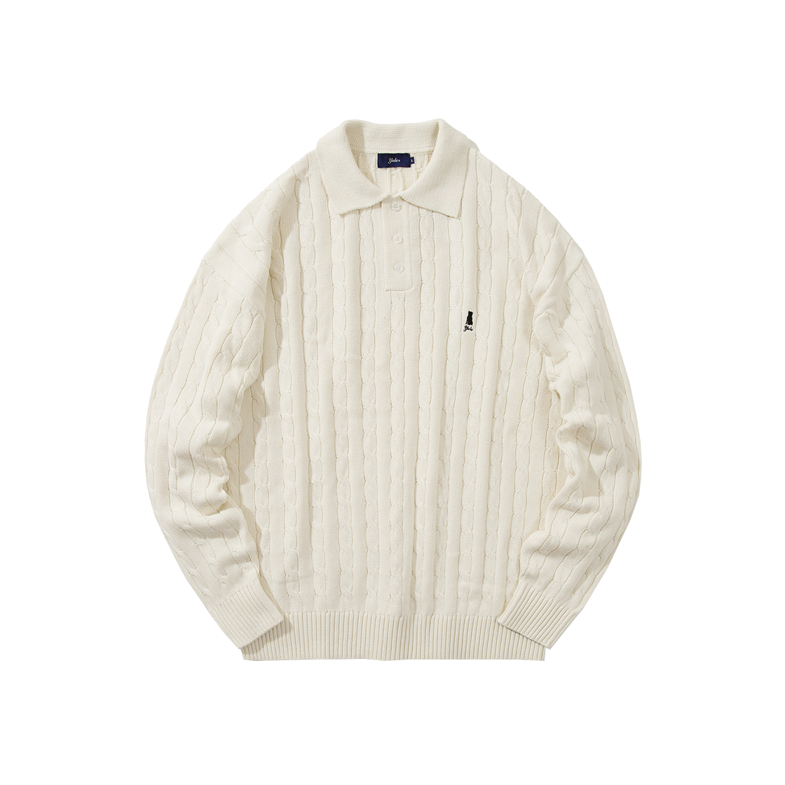 예일 케이블 폴로 니트_아이보리(Yale Cable Polo Knit Ivory)