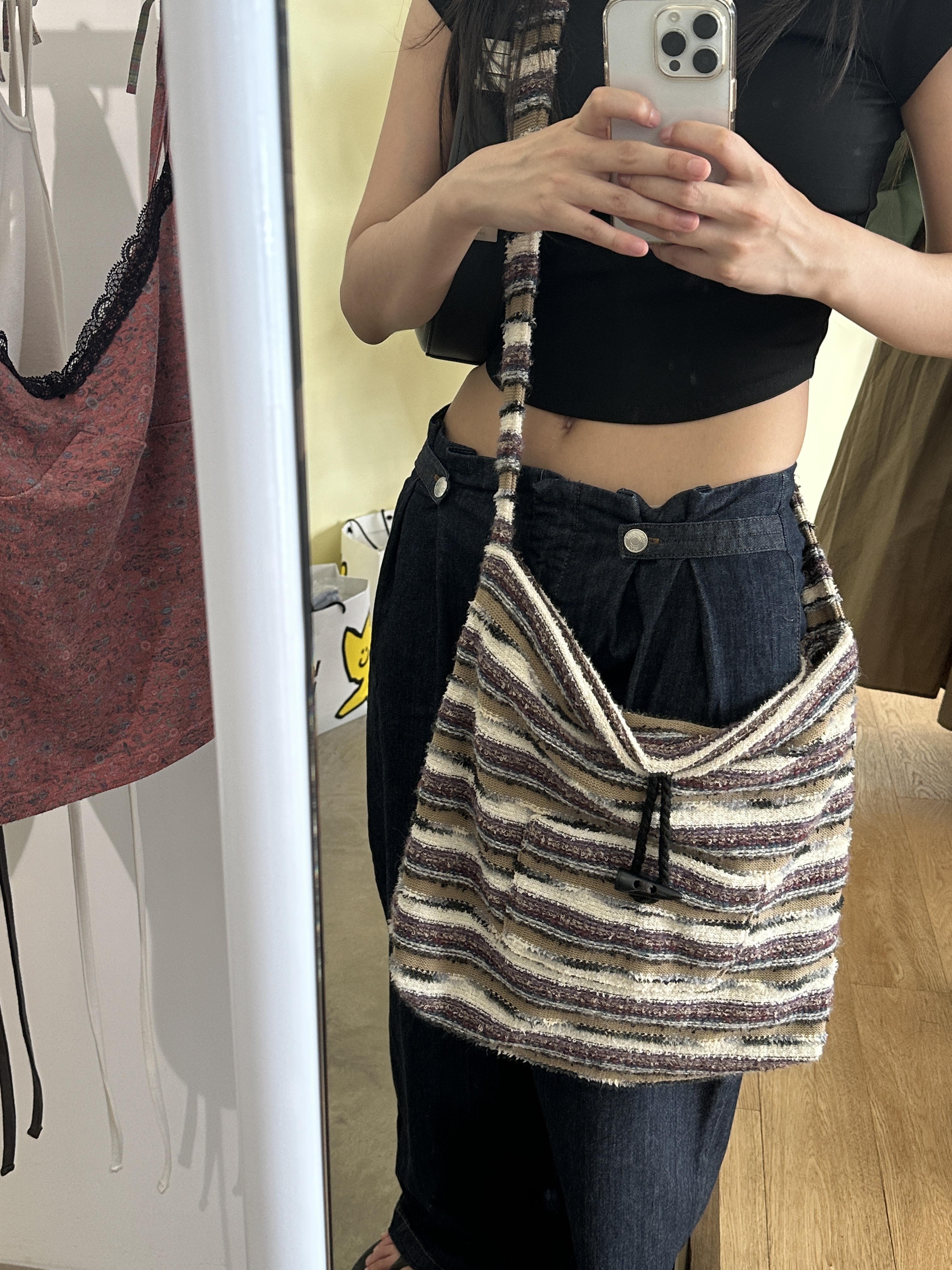 COYSEIO Knit Cross Bag Multi 착용 스타일