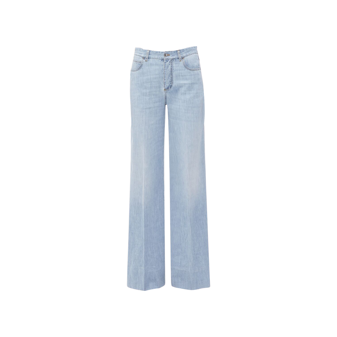(W) 보테가 베네타 와이드 레그 데님 팬츠 라이트 블리치((W) Bottega Veneta Wide Leg Denim Pants Light Bleach)