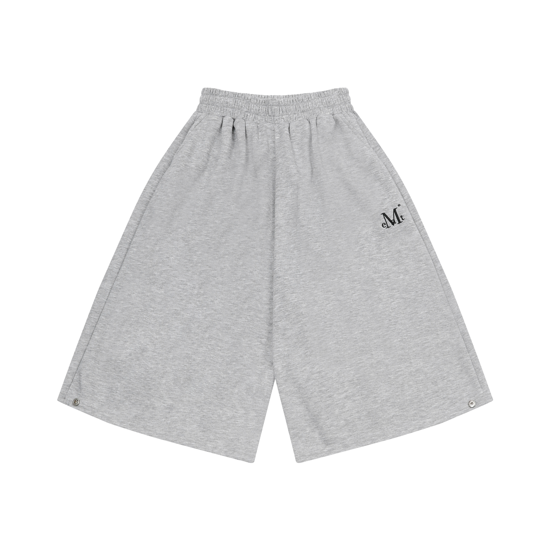 P0000BAZ MUCENT Bout Hem Button Bermudar Half Pants Unisex Gray