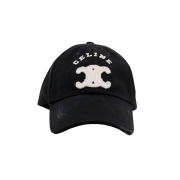 Celine Triomphe Gabardine Baseball Cap Black