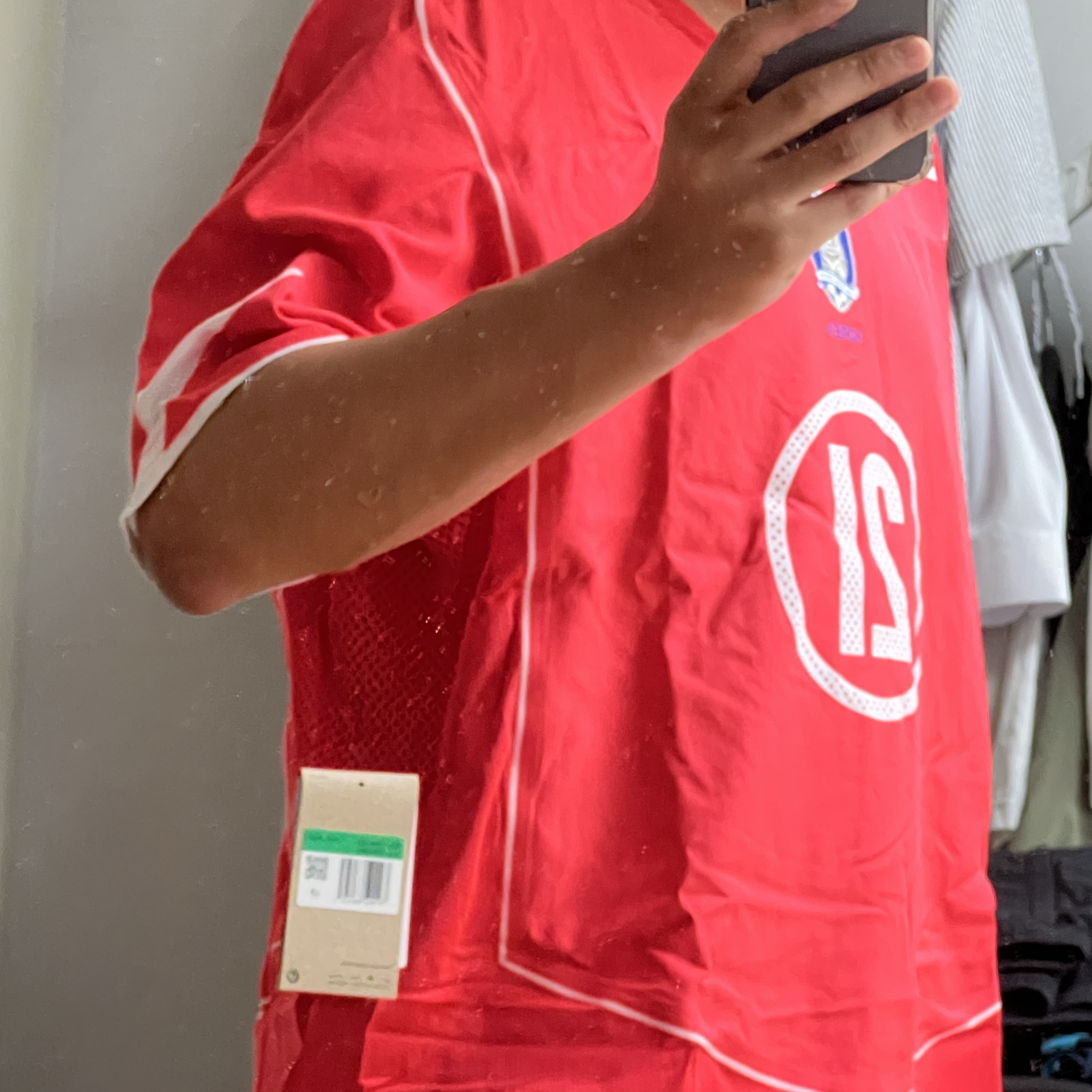 Nike Park Ji-Sung South Korea 2004 Total 90 Reissue Soccer Replica Jersey (Marking Ver.) 착용 스타일 - 1