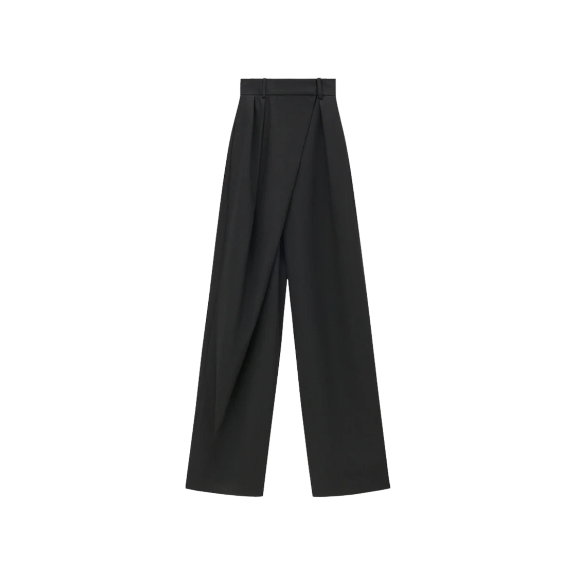 (W) 로에베 울 랩 트라우저 블랙((W) Loewe Wrap Trousers in Wool Black)