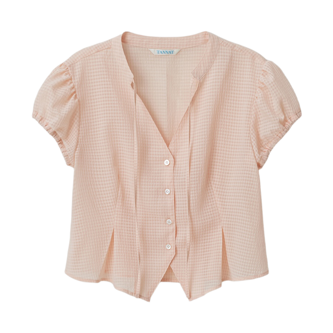 TA12413 TANNAT T/T Berrycheck blouse - Peach