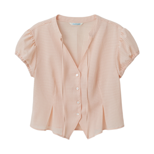 TA12413 TANNAT T/T Berrycheck blouse - Peach