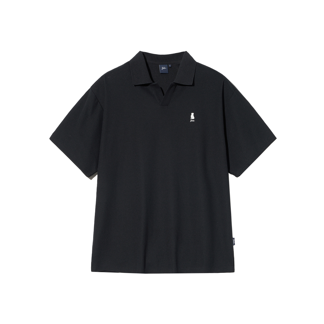 예일 퀵 드라이 피케 슬릿넥 폴로 셔츠_블랙(Yale Quick Dry Piqué Slit Neck Polo Shirt Black)