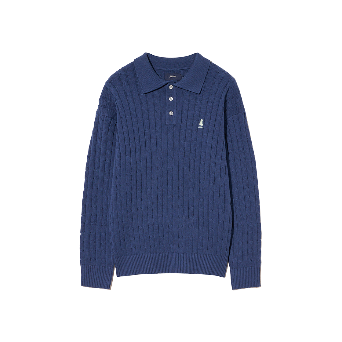 예일 케이블 폴로 니트_블루(Yale Cable Polo Knit Blue) - 1