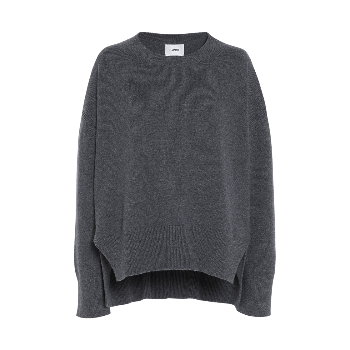 (W) 배리 캐시미어 오버사이즈 라운드넥 니트웨어 그레이((W) Barrie Cashmere Oversized Round Neck Knitwear Grey)