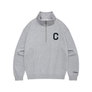 Covernat C Logo Half Zip-Up Sweatshirt Melange Gray