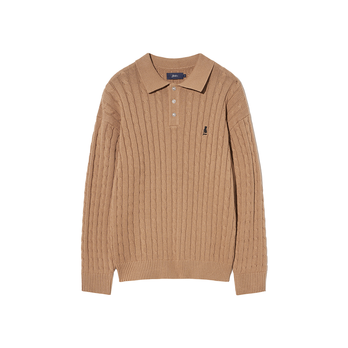 예일 케이블 폴로 니트_베이지(Yale Cable Polo Knit Begie)