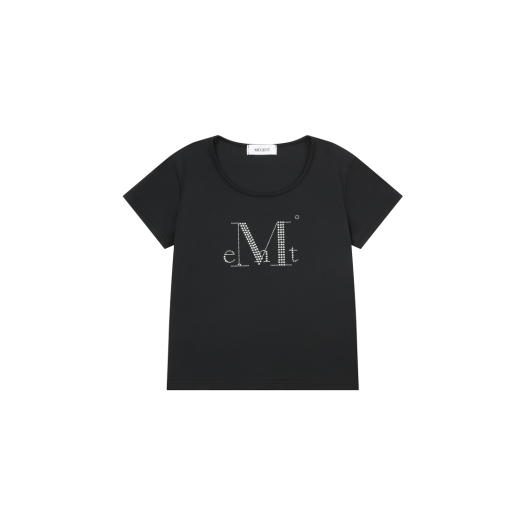 P0000BAO MUCENT Kayn Set Up Hotfix Logo Slim Fit Half T Black