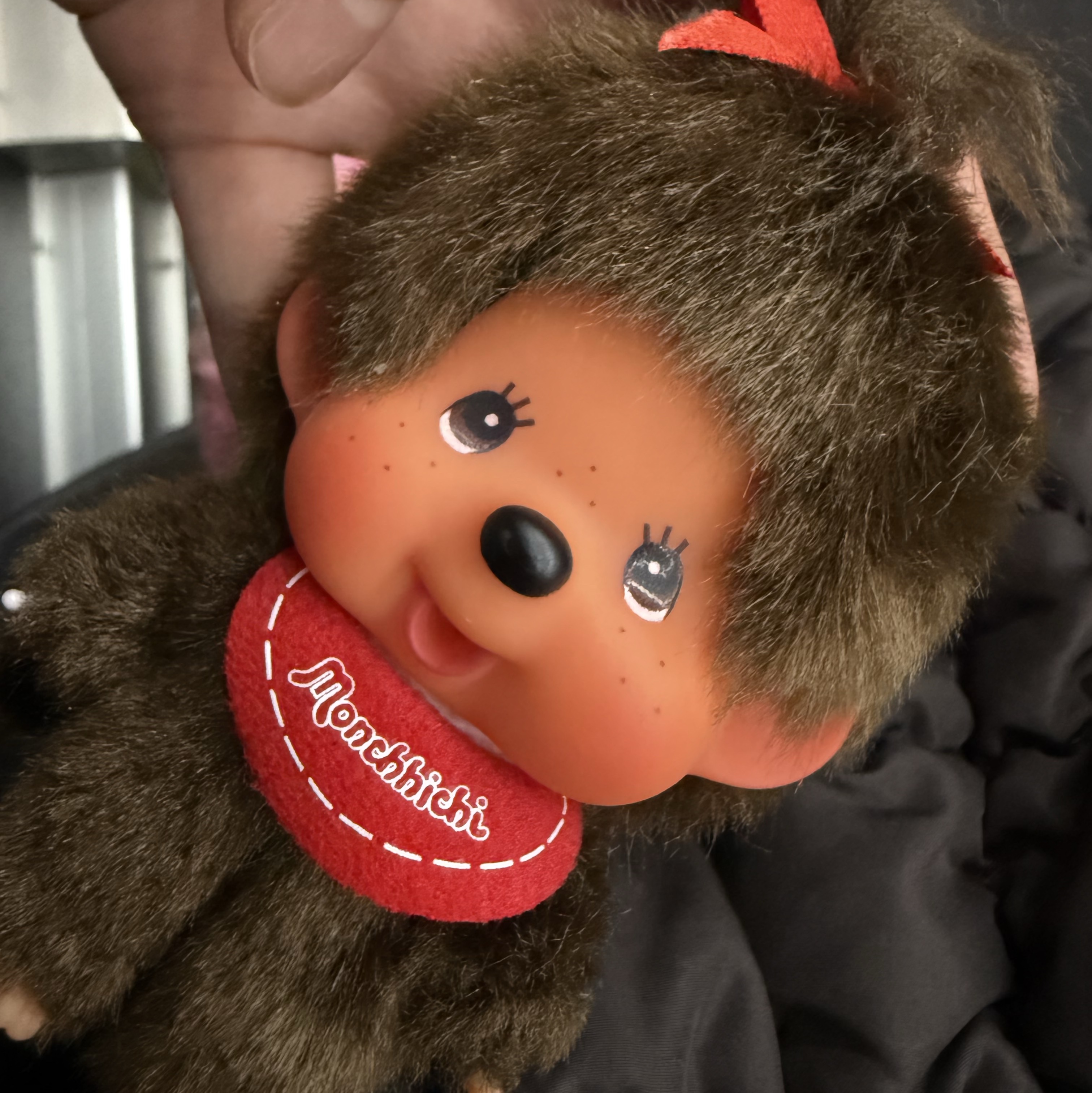 Monchhichi Bighead SS Girl Key Chain Brown 착용 스타일