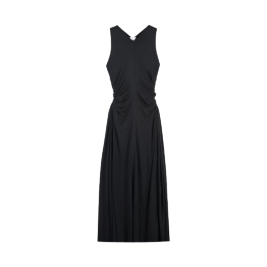 772479VKUQ01000 (W) Bottega Veneta Viscose Jersey Long Dress with Knot Ring Black