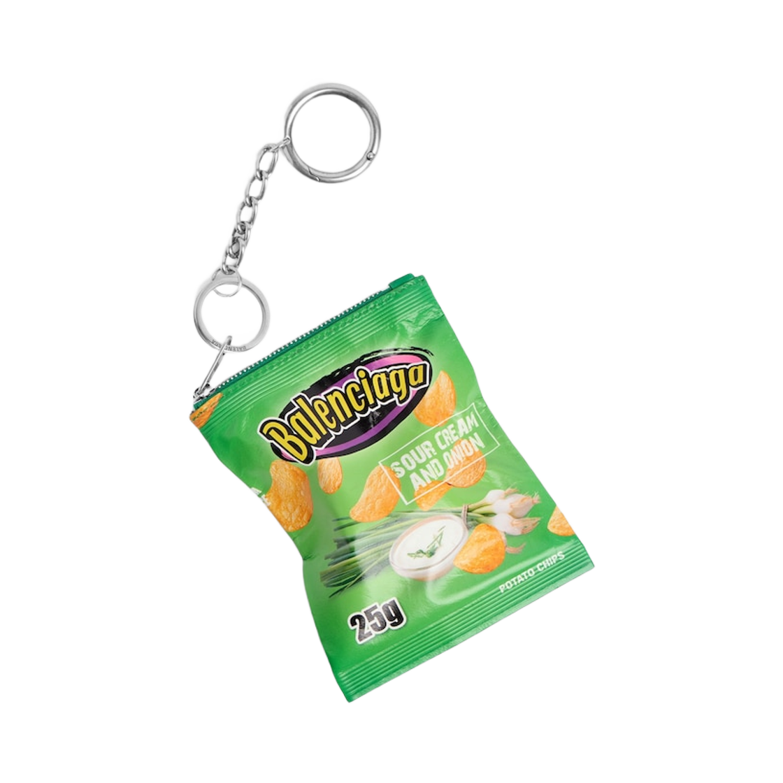 8277672ABP03837 Balenciaga Keychain Chips Charm Green