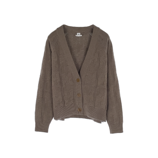 ITGIFQMPRPFV Hermes H Long Sleeve Cardigan 34 Gris Etoupe