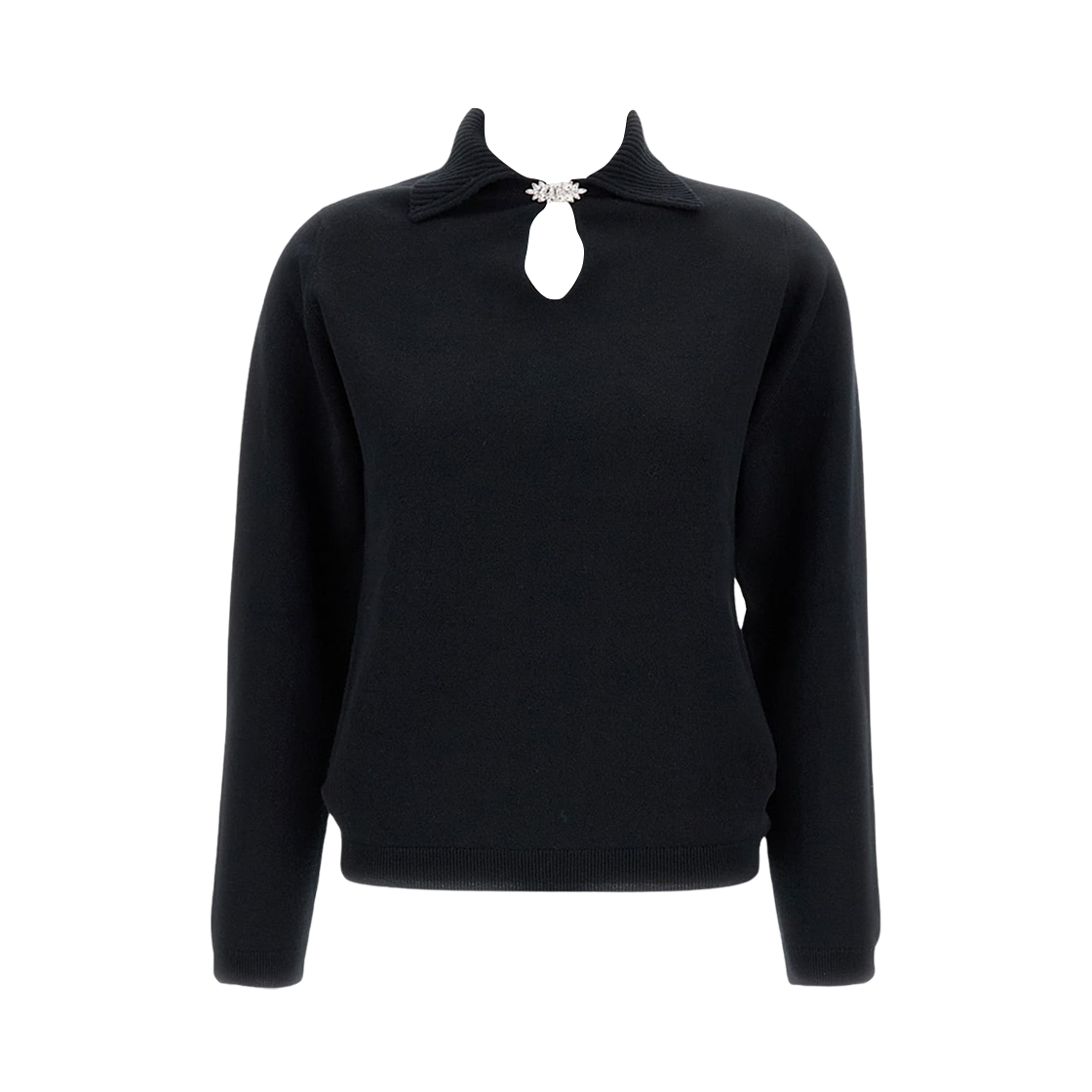(W) 배리 캐시미어 니트 탑 블랙((W) Barrie Cashmere Knit Top Black)