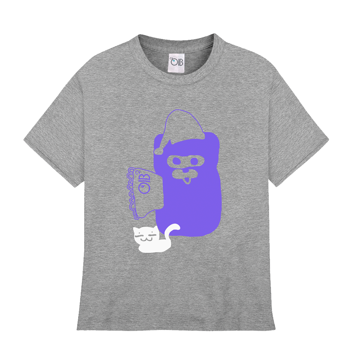 OIB² 앗쿠와 쵸쵸 굿나잇 티셔츠 스톤(OIBOIB AQU & chocho Good Night T-Shirt Stone)