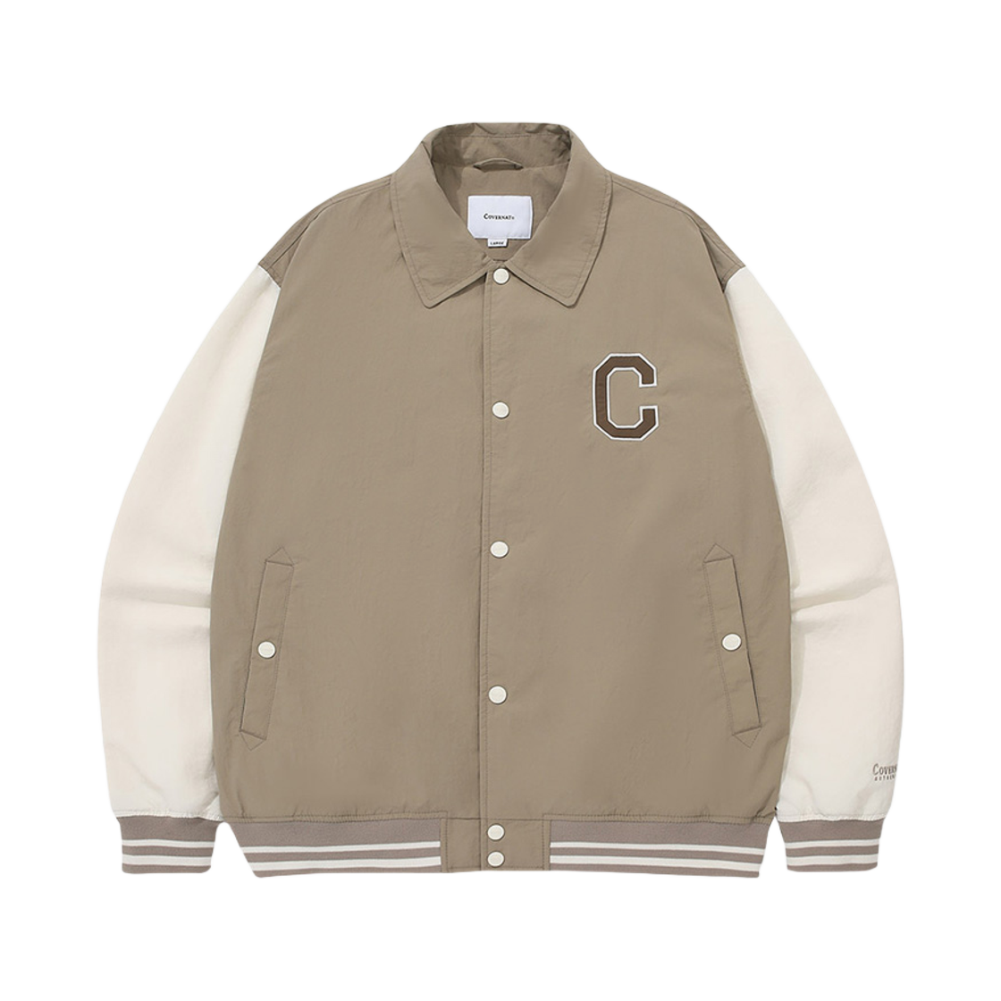커버낫 C 로고 카라 바시티 베이지(Covernat C Logo Collar Varsity Beige)