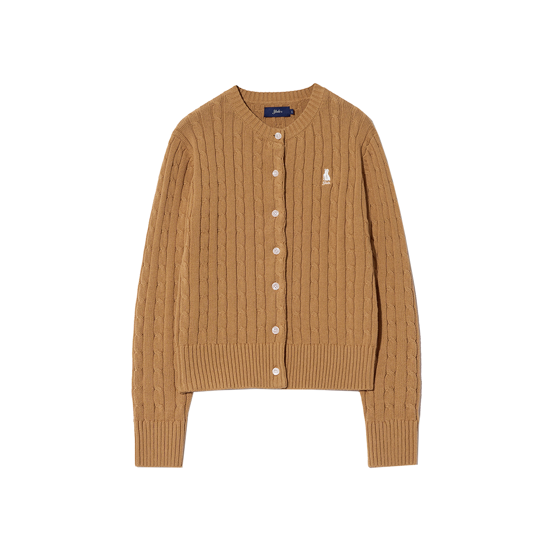 YEF1KC201ACA Yale Women's Cable Round Cardigan Camel