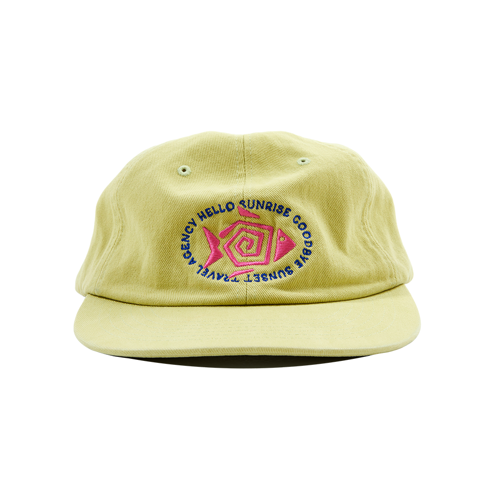 헬로선라이즈 피쉬 오벌 로고 릴랙스드 핏 6패널 캡 그린 쉰(Hello Sunrise Fish Oval Logo Relaxed Fit 6P Cap Green Sheen)