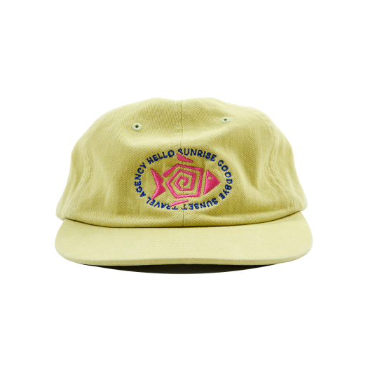 HS52CA956GN0 Hello Sunrise Fish Oval Logo Relaxed Fit 6P Cap_Green Sheen