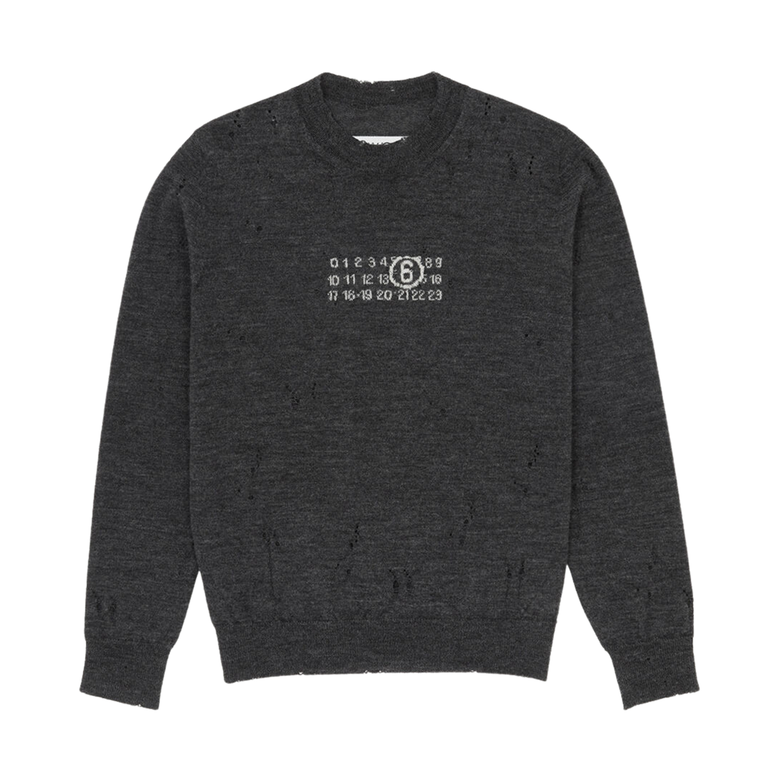 SH0HL0033M13134855 MM6 Maison Margiela Numeric Knit Dark Grey