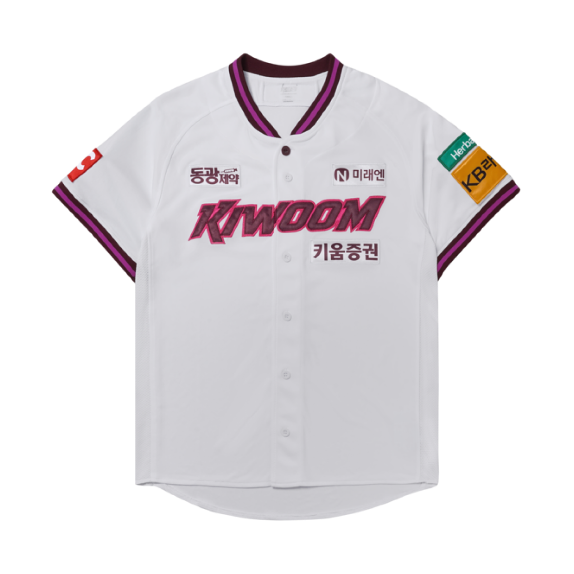 키움 히어로즈 2025 고급형 홈 유니폼 화이트 (논 마킹 버전)(Kiwoom Heroes 2025 Home Uniform White (Non Marking Ver.))