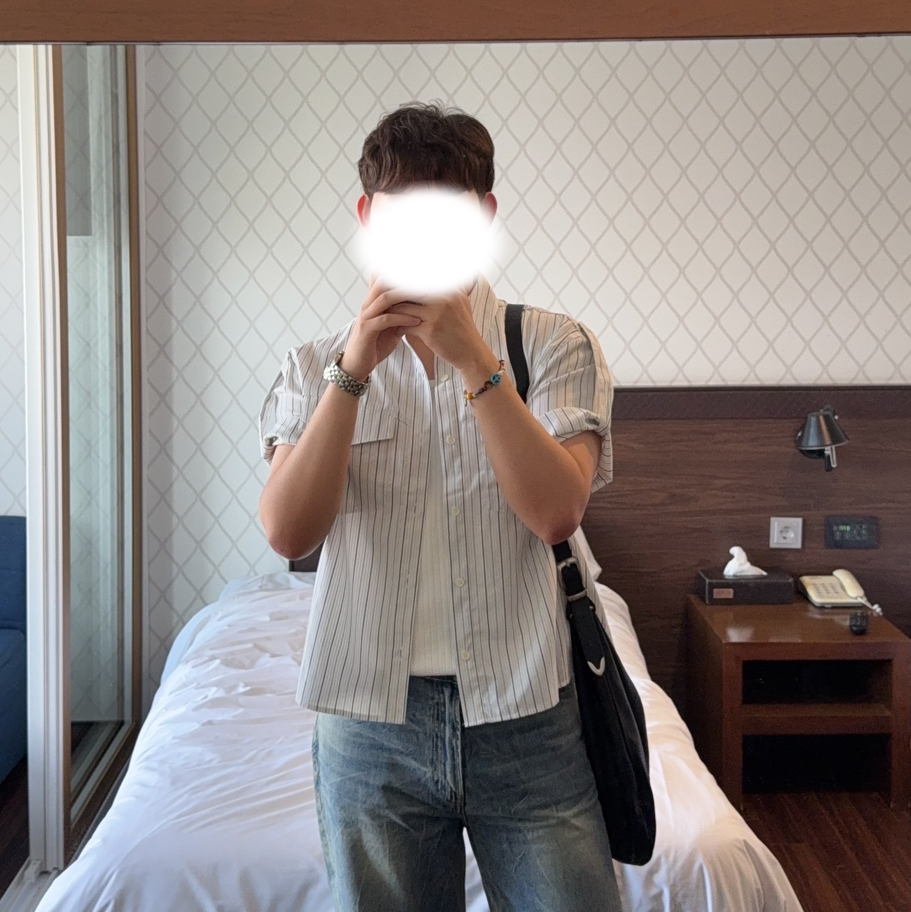 [KREAM 단독] Waviness Horizon Stripe Half Shirts Black Stripe - 25FW 착용 스타일 - 3