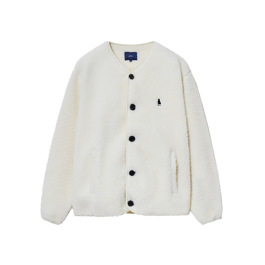 예일 헤리티지 댄 카라리스 보아 플리스 자켓_아이보리(Yale Heritage Dan Collarless Boa Fleece Jacket Ivory)
