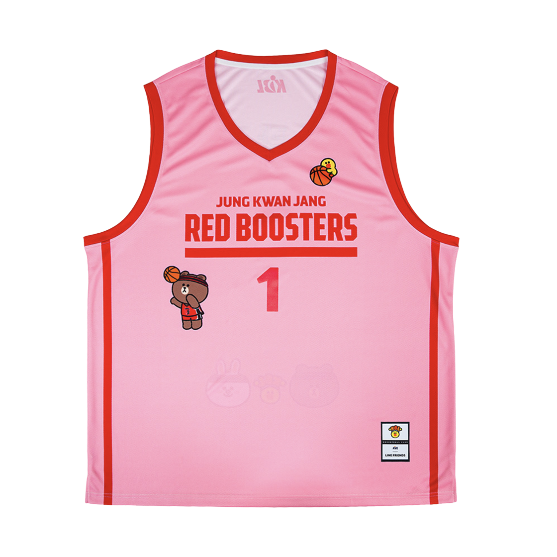 KBL x 라인 프렌즈 정관장 유니폼 레드 핑크 (논 마킹 버전)(KBL x Line Friends Jung Kwan Jang Uniform Red Pink (Non Marking Ver.))