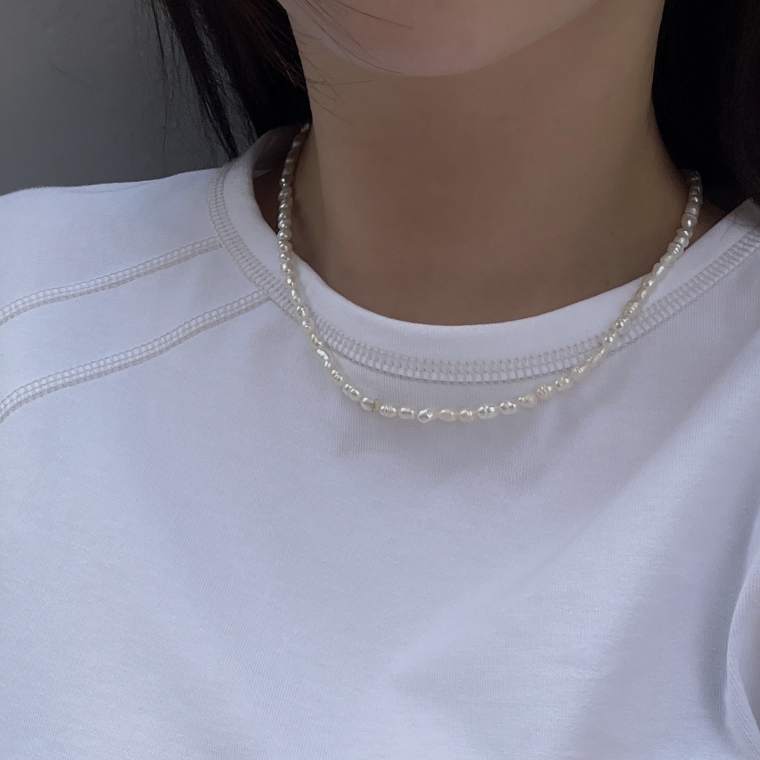 Riomeu Freshwater Pearl Necklace 착용 스타일