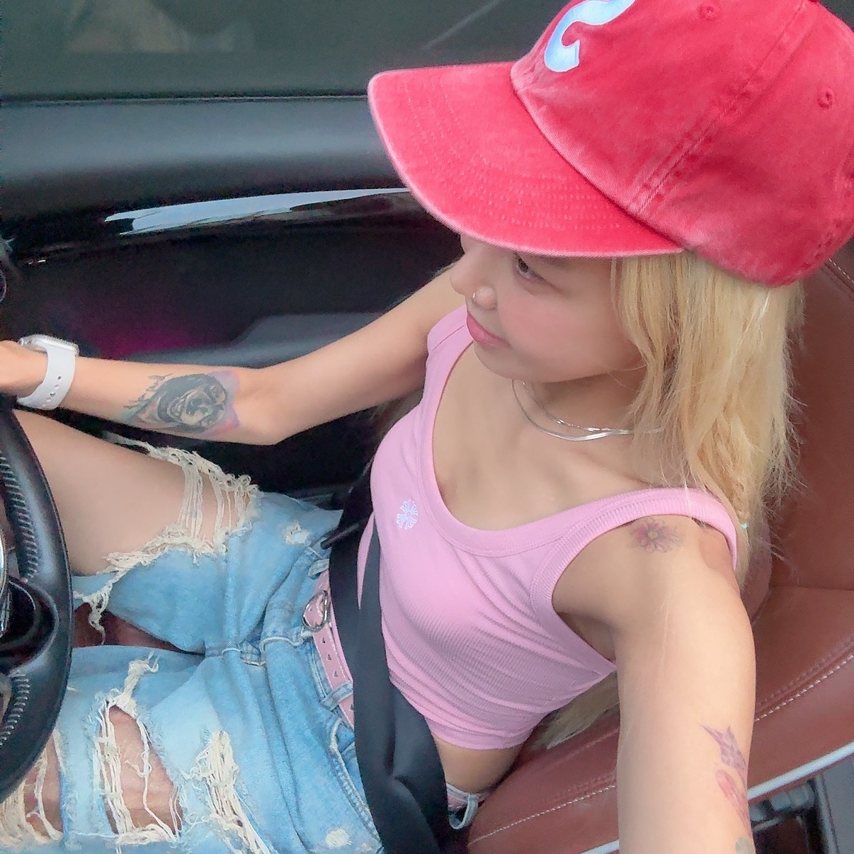 Supreme Pigment Coated S Logo 6-Panel Red - 25SS 착용 스타일