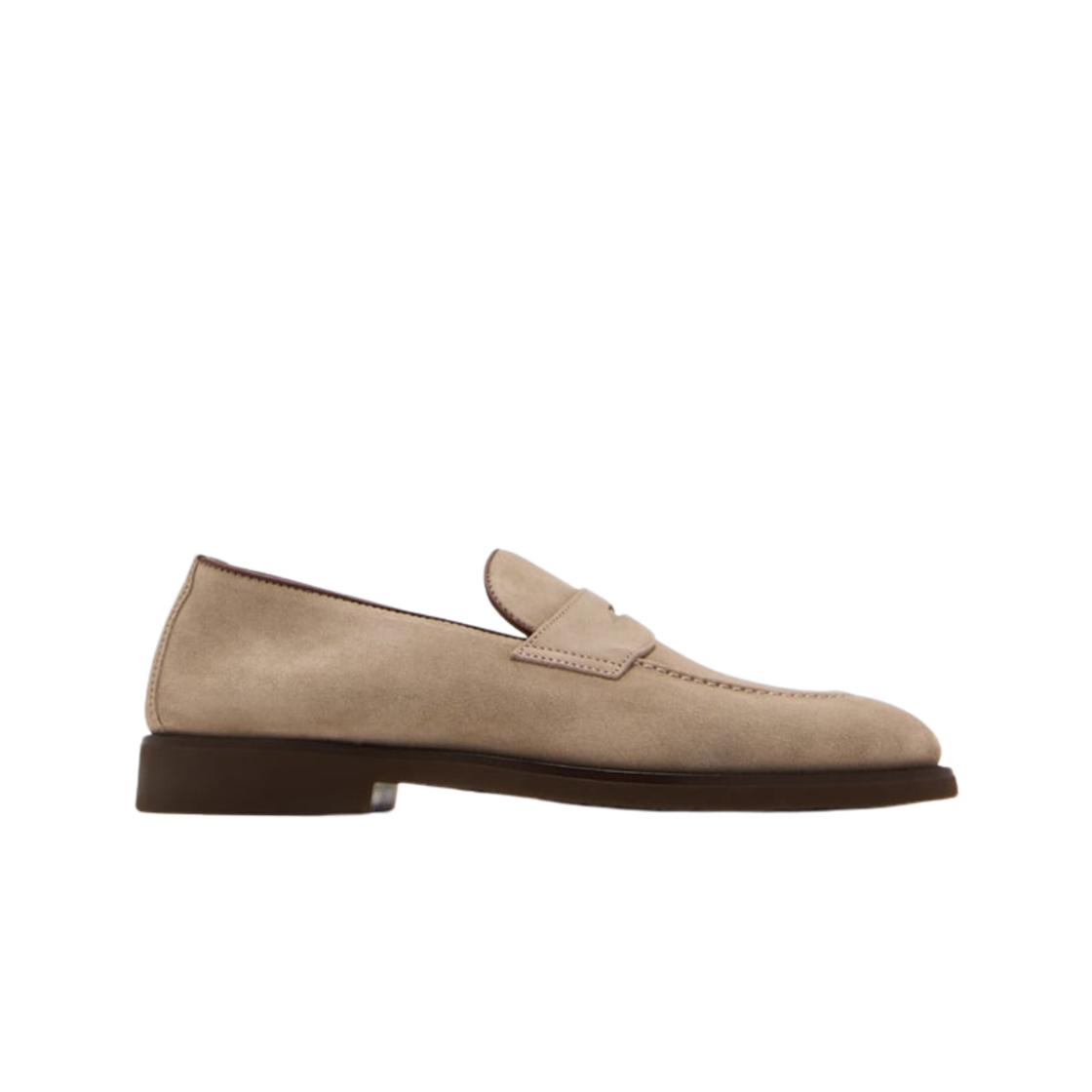 MZUPEAE705-C6761 Brunello Cucinelli Suede Penny Loafer Buff
