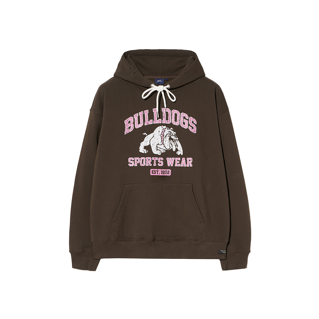 YEF1HD313ADB Yale Vintage Crack Bulldogs Sports Hoodie Dark Brown