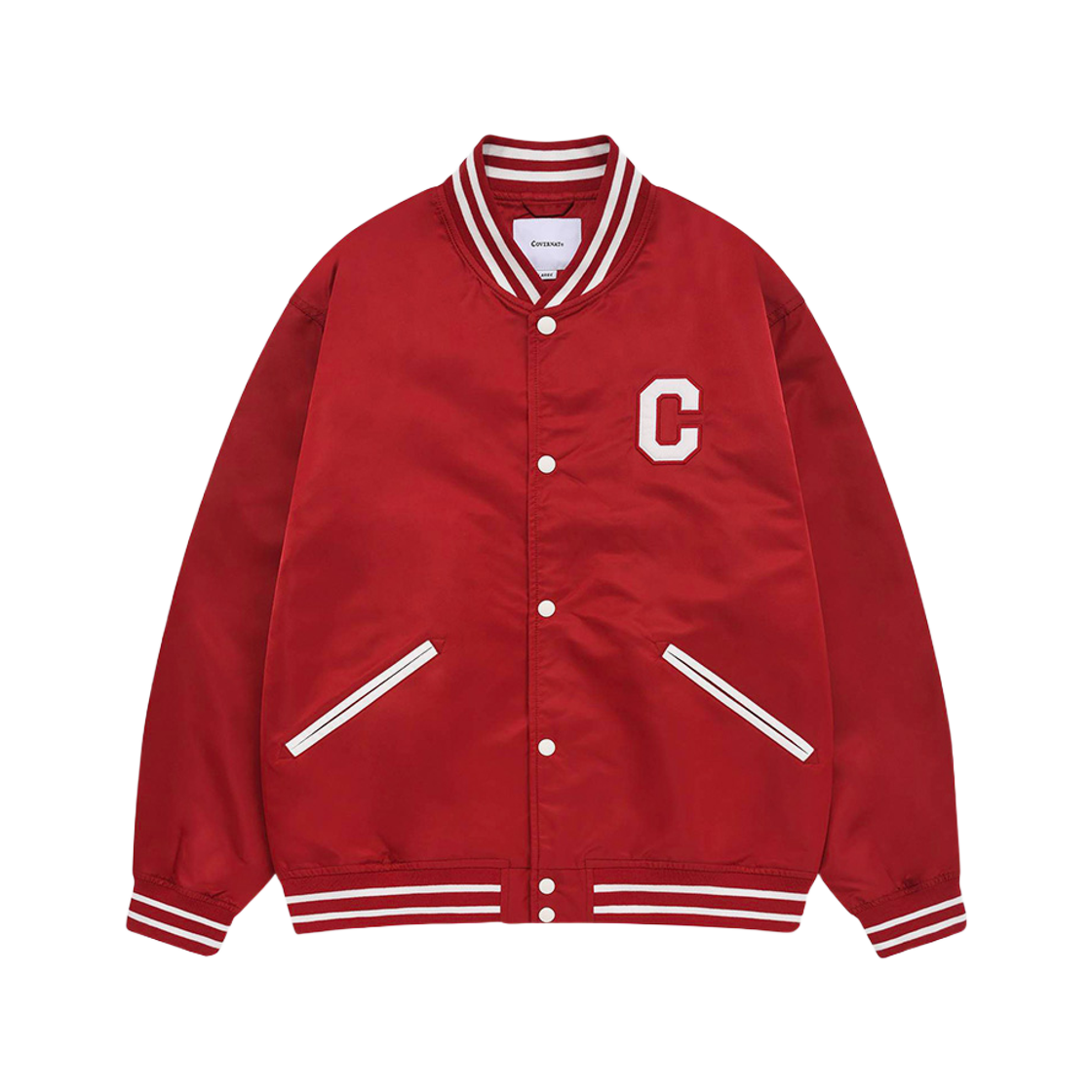 커버낫 C 로고 바시티 자켓 딥 레드(Covernat C Logo Varsity Jacket Deep Red)