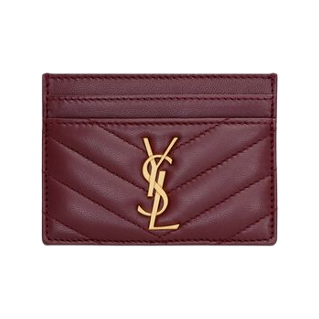 생로랑 카산드라 카드 케이스 램스킨 루즈 카베르네(Saint Laurent Cassandre Card Case in Lambskin Rouge Cabernet)