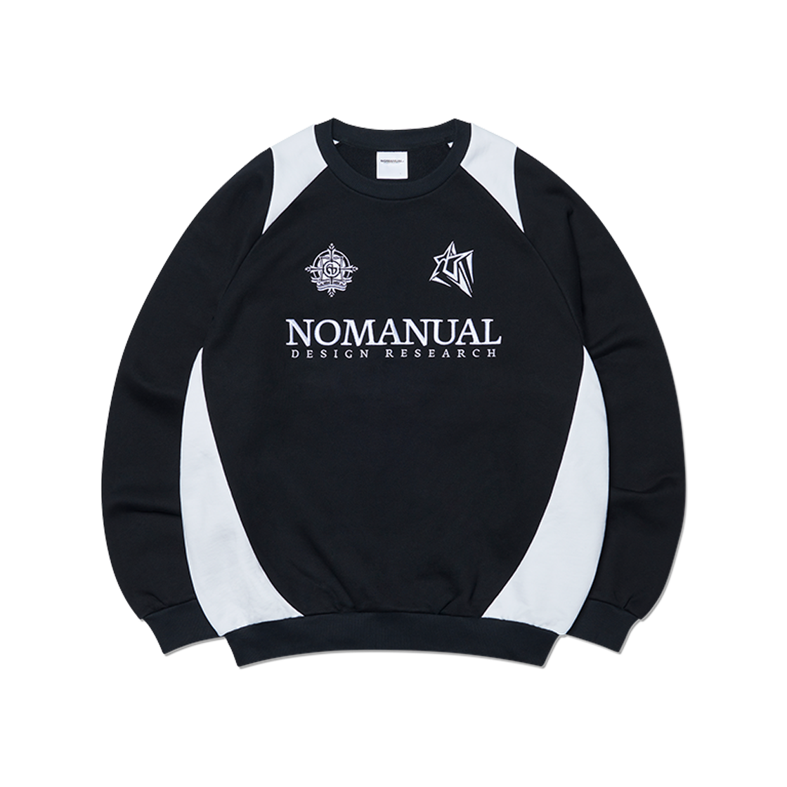 노매뉴얼 엠블럼 스웻셔츠 블랙(NOMANUAL Emblem Sweatshirt Black) - 1