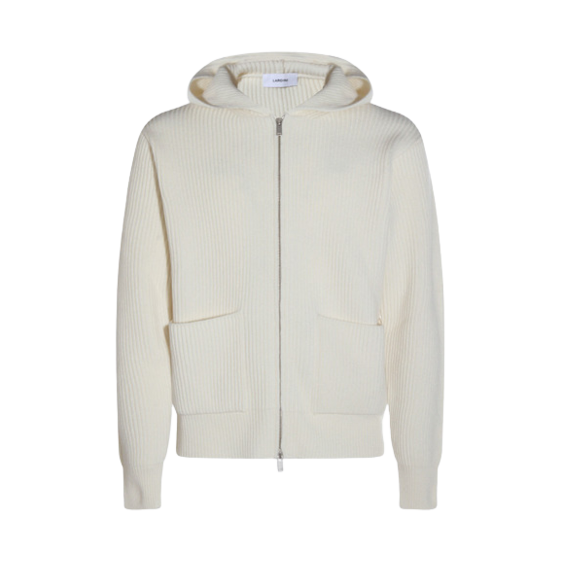 LMML424-AA65031-120 Lardini Golji Knit Zip Up Cardigan Ivory