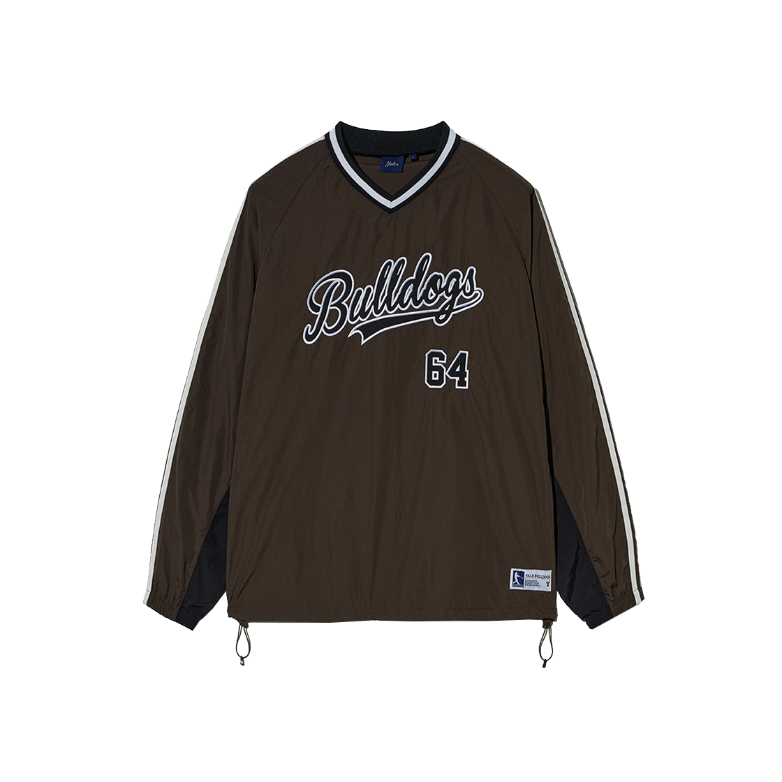 YEF1LS301ABR Yale Baseball Nylon Long Sleeve Dark Brown