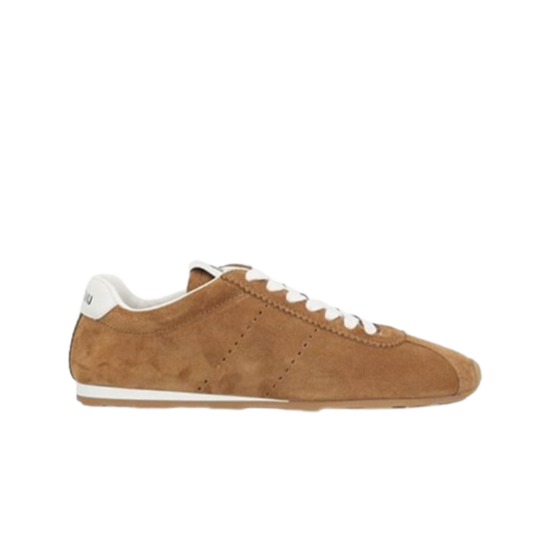 5E114E-054-F0401 (W) Miu Miu Plume Suede Sneakers Cinnamon