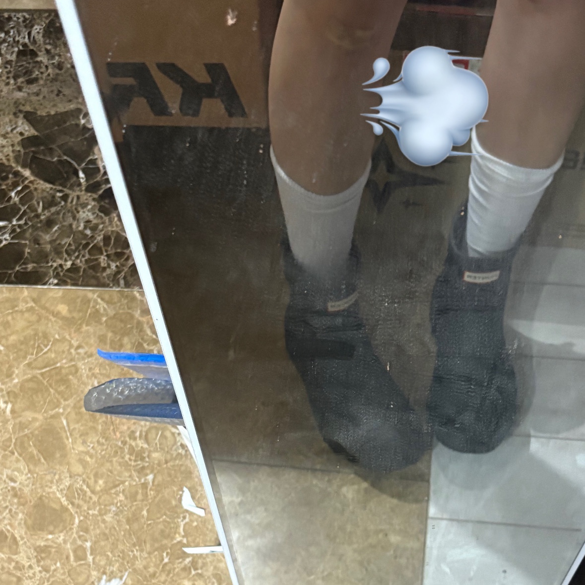 Hunter Play Short Wellington Boots Black 착용 스타일
